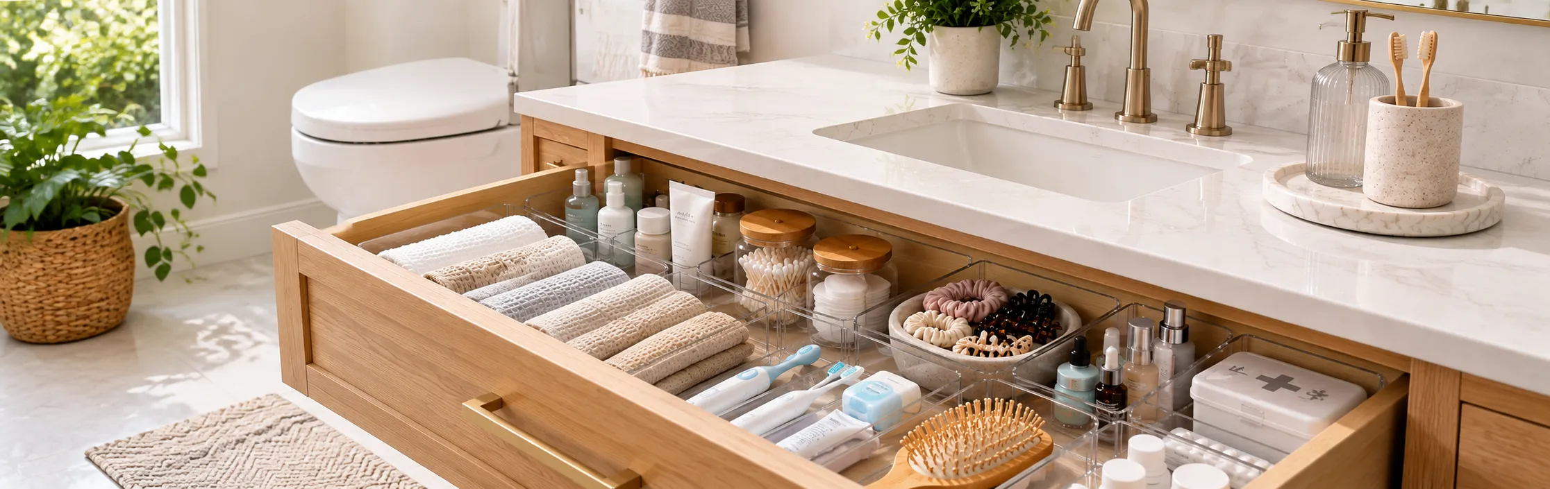 Bathroom Drawer Organization